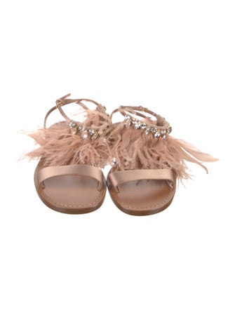 Miu Miu Satin Crystal Embellishments Sandals