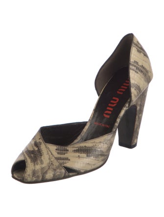 Miu Miu Leather Animal Print D'Orsay Pumps