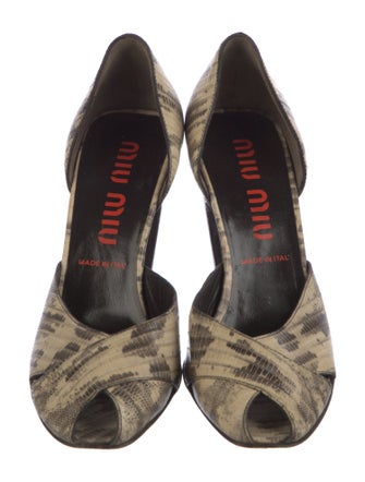 Miu Miu Leather Animal Print D'Orsay Pumps