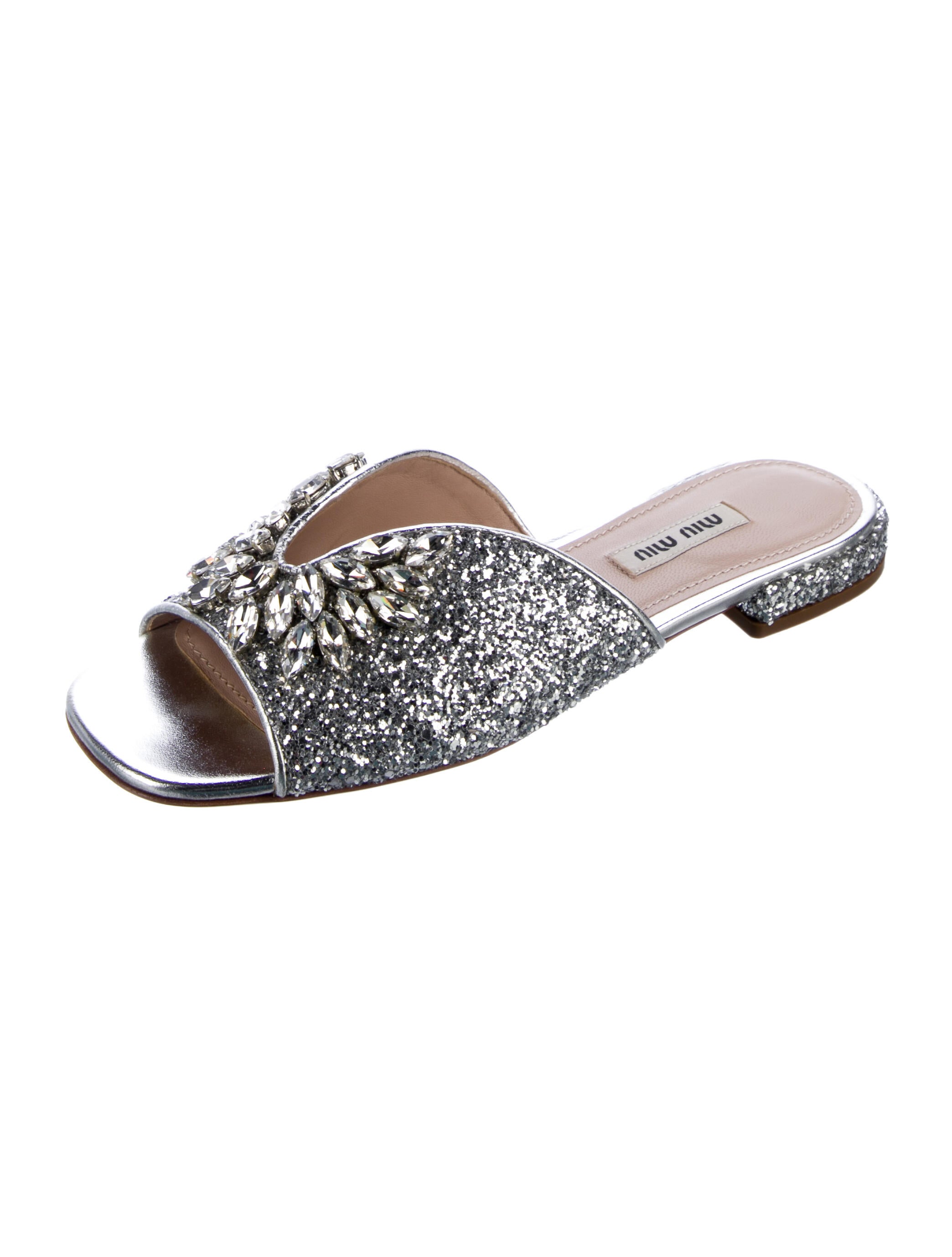 Miu Miu Glitter Printed Slides