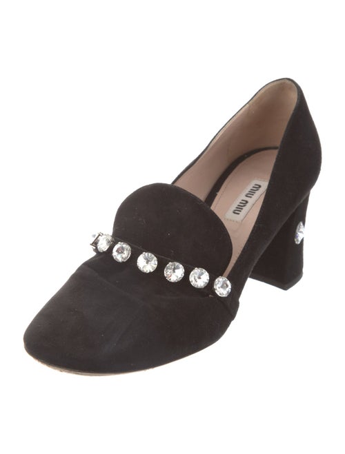 Miu Miu Suede Crystal Embellishments Pumps