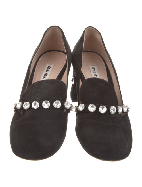Miu Miu Suede Crystal Embellishments Pumps