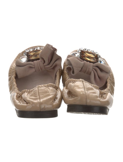 Miu Miu Leather Crystal Embellishments Ballet Flats