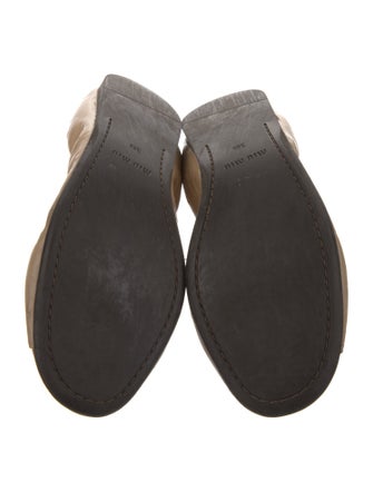 Miu Miu Leather Crystal Embellishments Ballet Flats