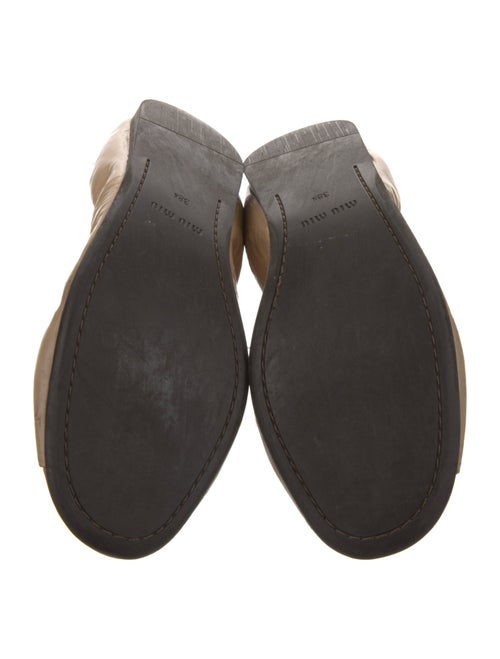 Miu Miu Leather Crystal Embellishments Ballet Flats