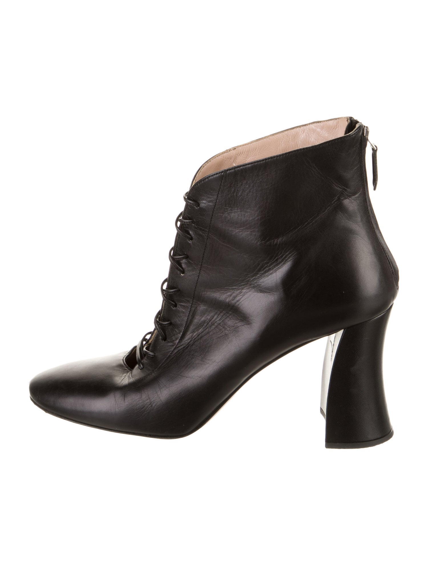 Miu Miu Leather Lace-Up Boots