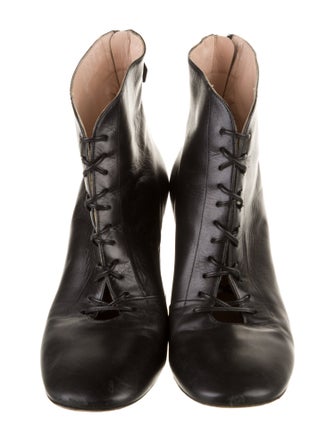 Miu Miu Leather Lace-Up Boots