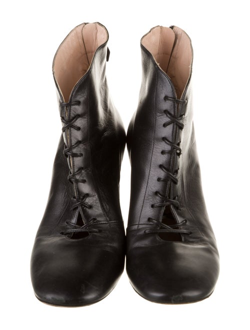 Miu Miu Leather Lace-Up Boots