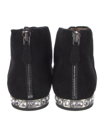 Miu Miu Suede Crystal Embellishments Boots