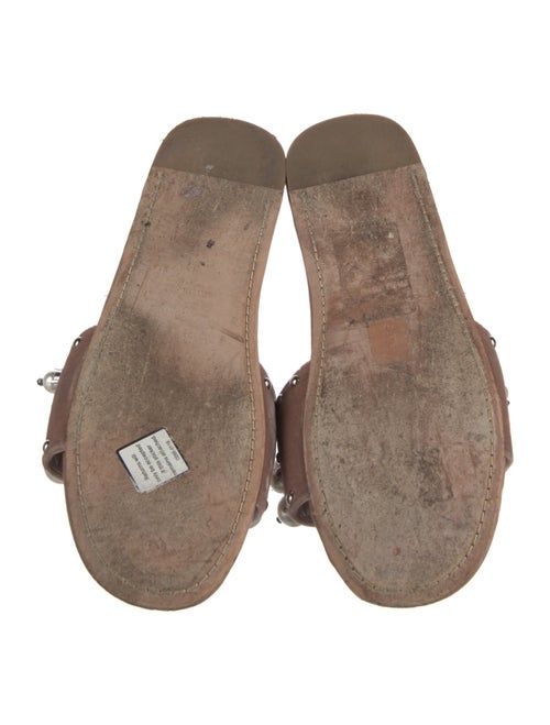 Miu Miu Faux Pearl Accents Velvet Slides