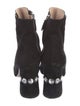 Miu Miu Suede Crystal Embellishments Lace-Up Boots