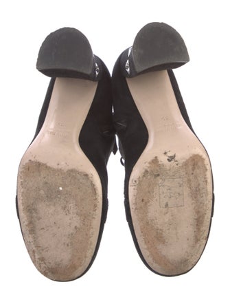 Miu Miu Suede Crystal Embellishments Lace-Up Boots