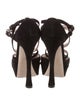 Miu Miu Suede Cutout Accent T-Strap Pumps