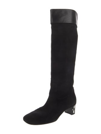 Miu Miu Suede Crystal Embellishments Boots