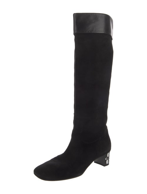 Miu Miu Suede Crystal Embellishments Boots