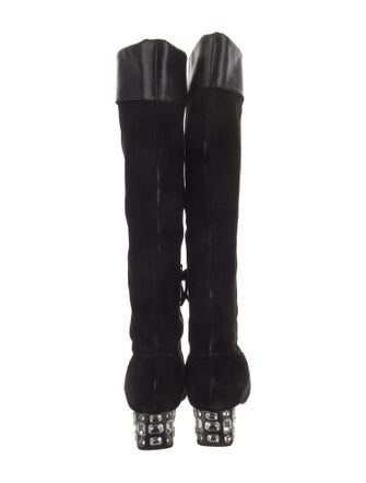 Miu Miu Suede Crystal Embellishments Boots