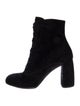 Miu Miu Suede Crystal Embellishments Lace-Up Boots