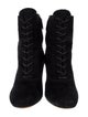 Miu Miu Suede Crystal Embellishments Lace-Up Boots