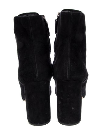 Miu Miu Suede Crystal Embellishments Lace-Up Boots