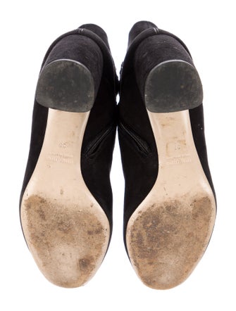 Miu Miu Suede Crystal Embellishments Lace-Up Boots