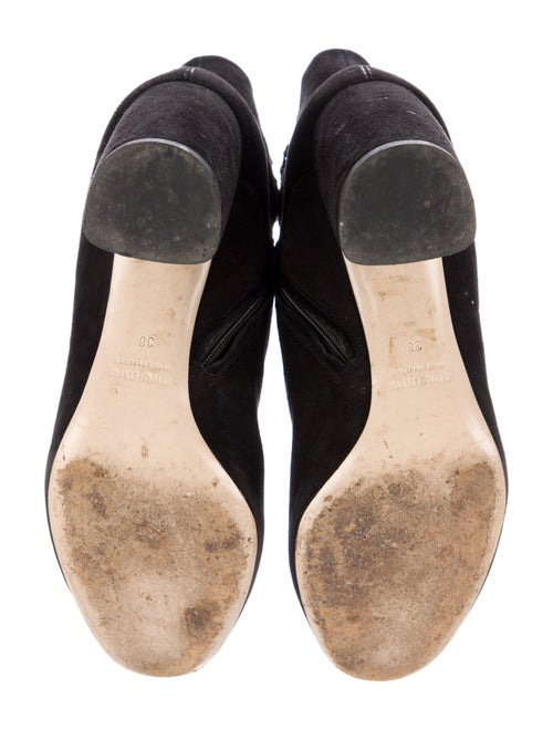 Miu Miu Suede Crystal Embellishments Lace-Up Boots