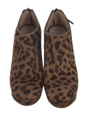 Miu Miu Ponyhair Animal Print Lace-Up Boots