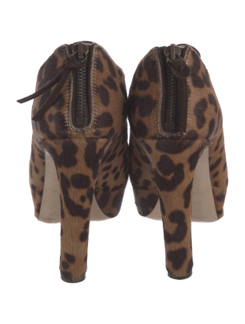 Miu Miu Ponyhair Animal Print Lace-Up Boots