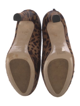 Miu Miu Ponyhair Animal Print Lace-Up Boots