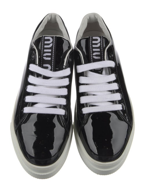 Miu Miu Patent Leather Crystal Embellishments Sneakers