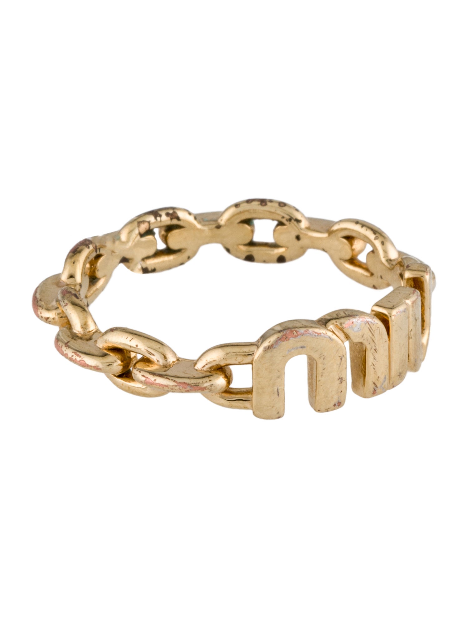 Miu Miu Logo Chain Ring