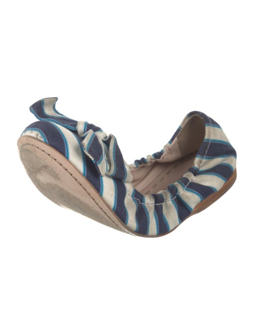 Miu Miu Striped Bow Accents Flats