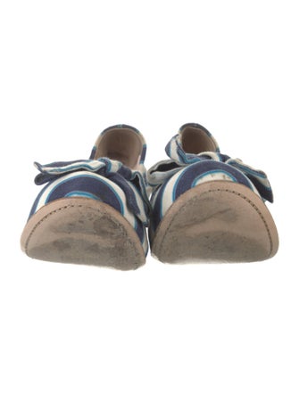 Miu Miu Striped Bow Accents Flats