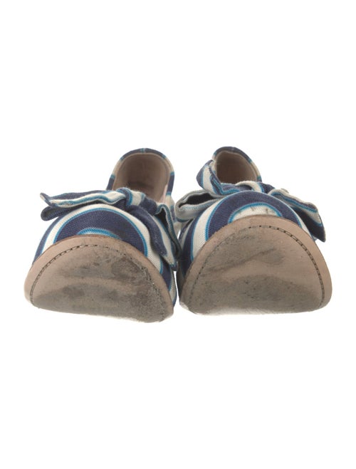 Miu Miu Striped Bow Accents Flats
