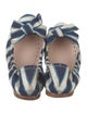 Miu Miu Striped Bow Accents Flats