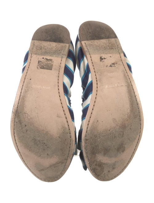 Miu Miu Striped Bow Accents Flats