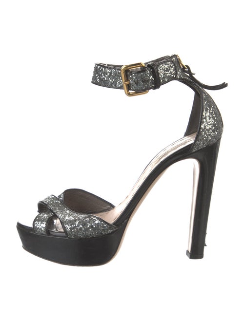 Miu Miu Glitter Glitter Accents Sandals