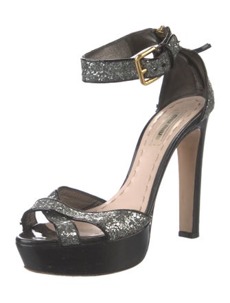 Miu Miu Glitter Glitter Accents Sandals