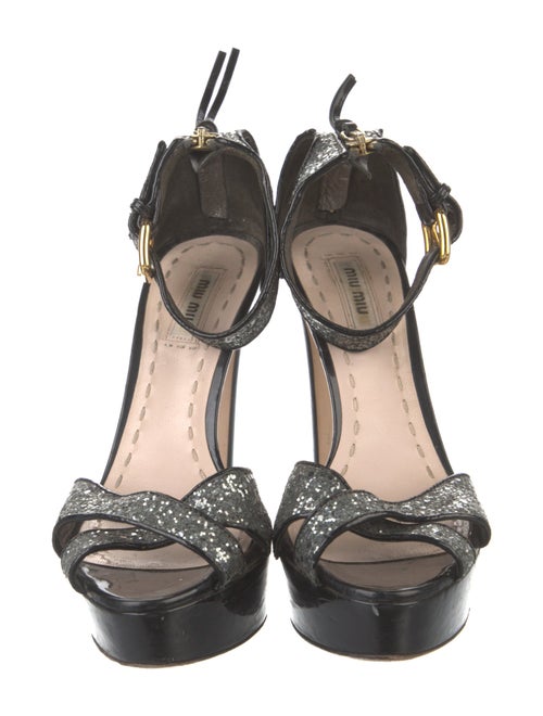 Miu Miu Glitter Glitter Accents Sandals