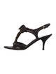 Miu Miu Crystal Embellishments T-Strap Sandals