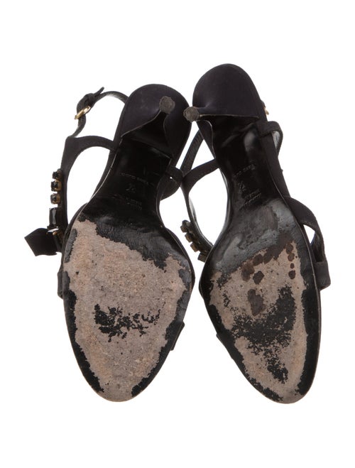 Miu Miu Crystal Embellishments T-Strap Sandals