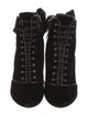 Miu Miu Velvet Bow Accents Lace-Up Boots