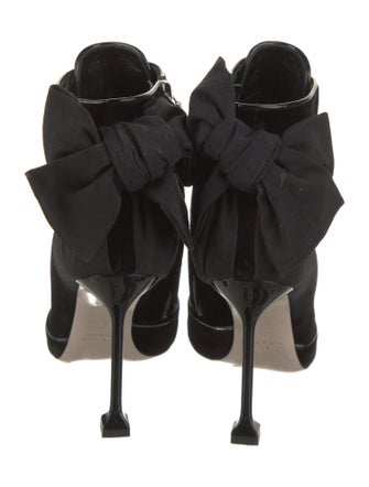Miu Miu Velvet Bow Accents Lace-Up Boots