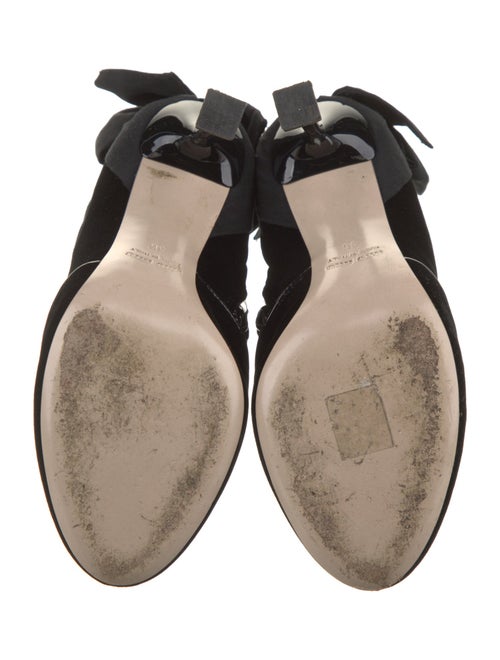 Miu Miu Velvet Bow Accents Lace-Up Boots