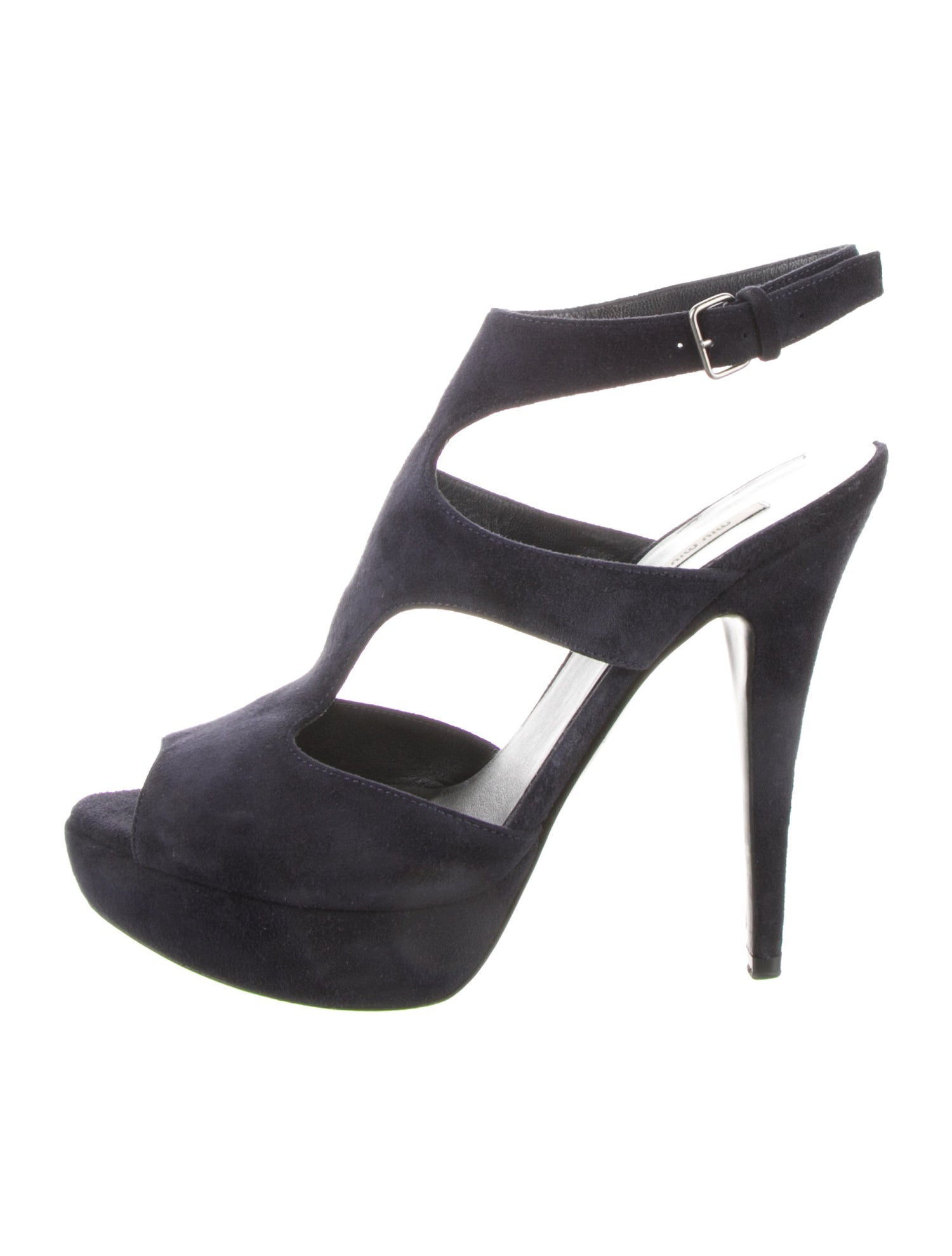 Miu Miu Suede T-Strap Sandals