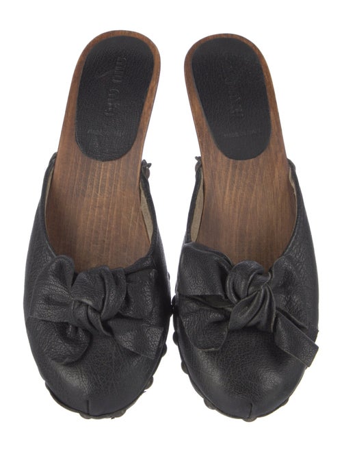 Miu Miu Suede Bow Accents Mules