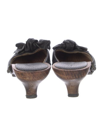 Miu Miu Suede Bow Accents Mules