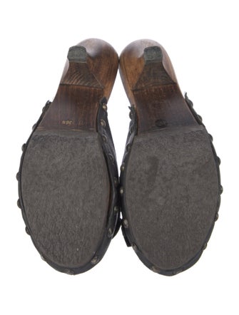 Miu Miu Suede Bow Accents Mules