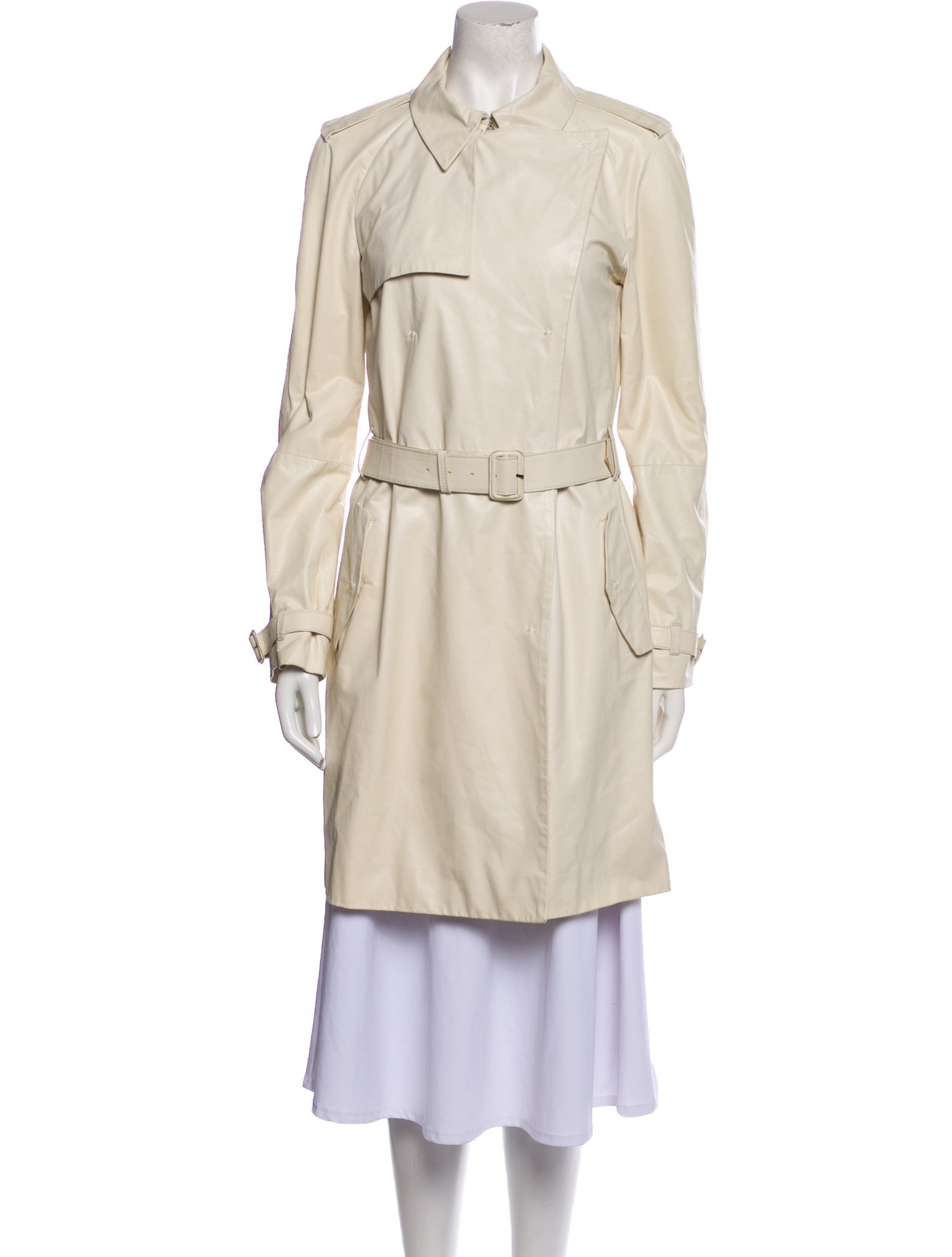 Miu Miu Late 2000's - Early 2010's Leather Trench Coat