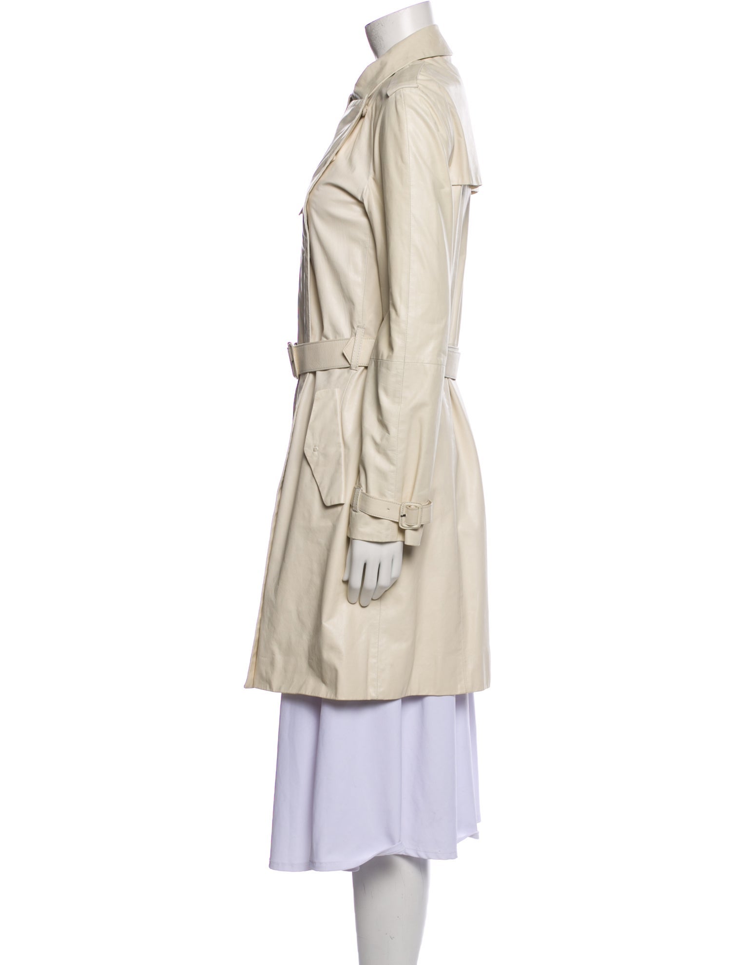 Miu Miu Late 2000's - Early 2010's Leather Trench Coat