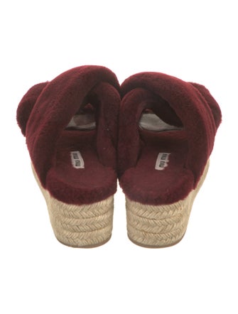 Miu Miu Shearling Cutout Accent Slingback Sandals